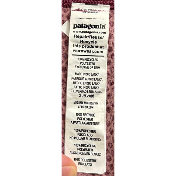 Patagonia Capilene Midweight Baselayer Bottoms Recycld Polyester Maroon Print XL - Picture 4 of 7
